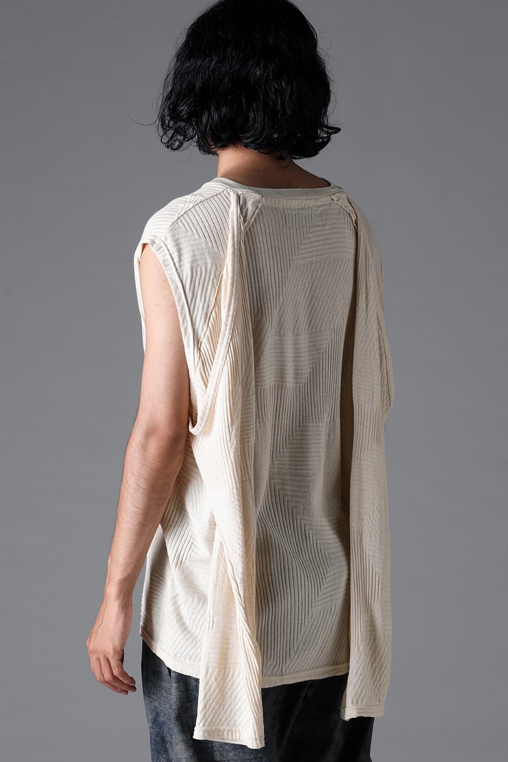 《2026SS先行予約》Deformed Stripe Pattern Shiva Long Sleeve Tee "Black / Cream" /ディフォルメドストライプパターンシヴァロングスリーブ"ブラック/クリーム"