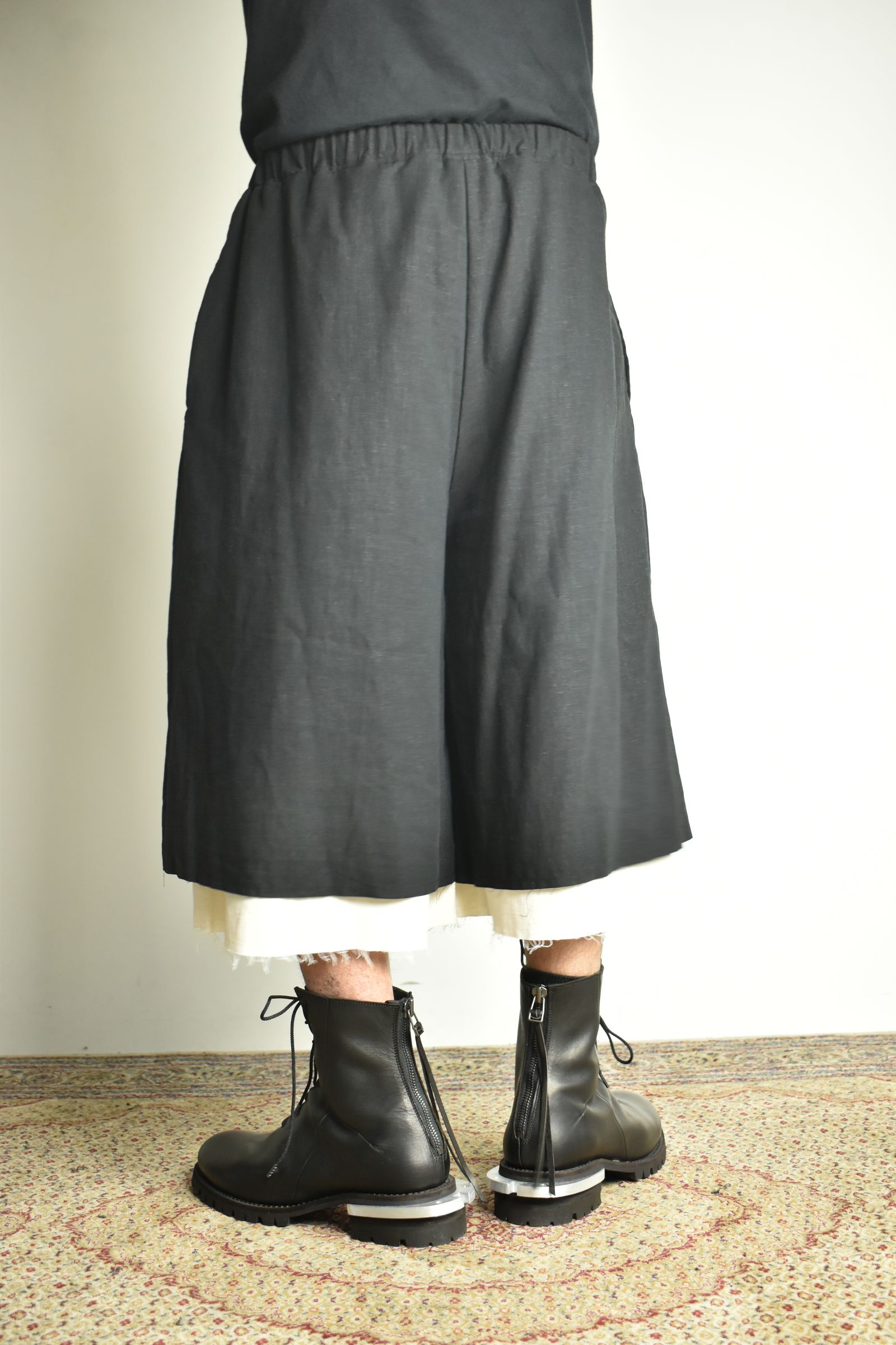 Layerd Easy Half Pants"Black" / レイヤードイージーハーフパンツ"ブラック"