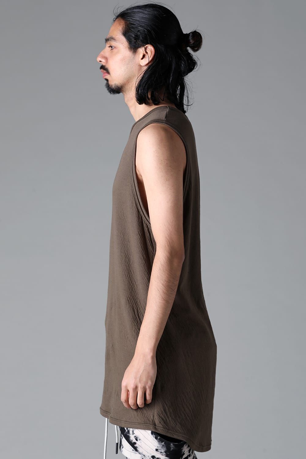 《2025AW先行予約》Double Gauze Long Tank Top"Black / Ivory /Khaki /Grey /D.Grey" /ダブルガーゼロングタンクトップ"ブラック/アイボリー/カーキ/グレー/ダークグレー"