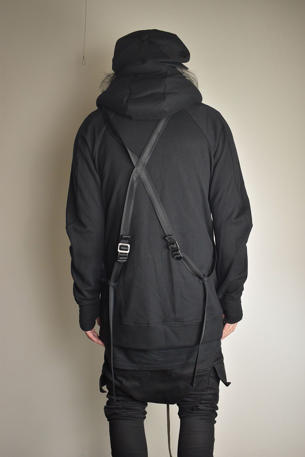 Non-Flammable Fleece Harness Belt W-Zip Hooded Jacket  "Black" / 無燃糸裏毛ハーネスベルトWジップフーデッドジャケット"ブラック"