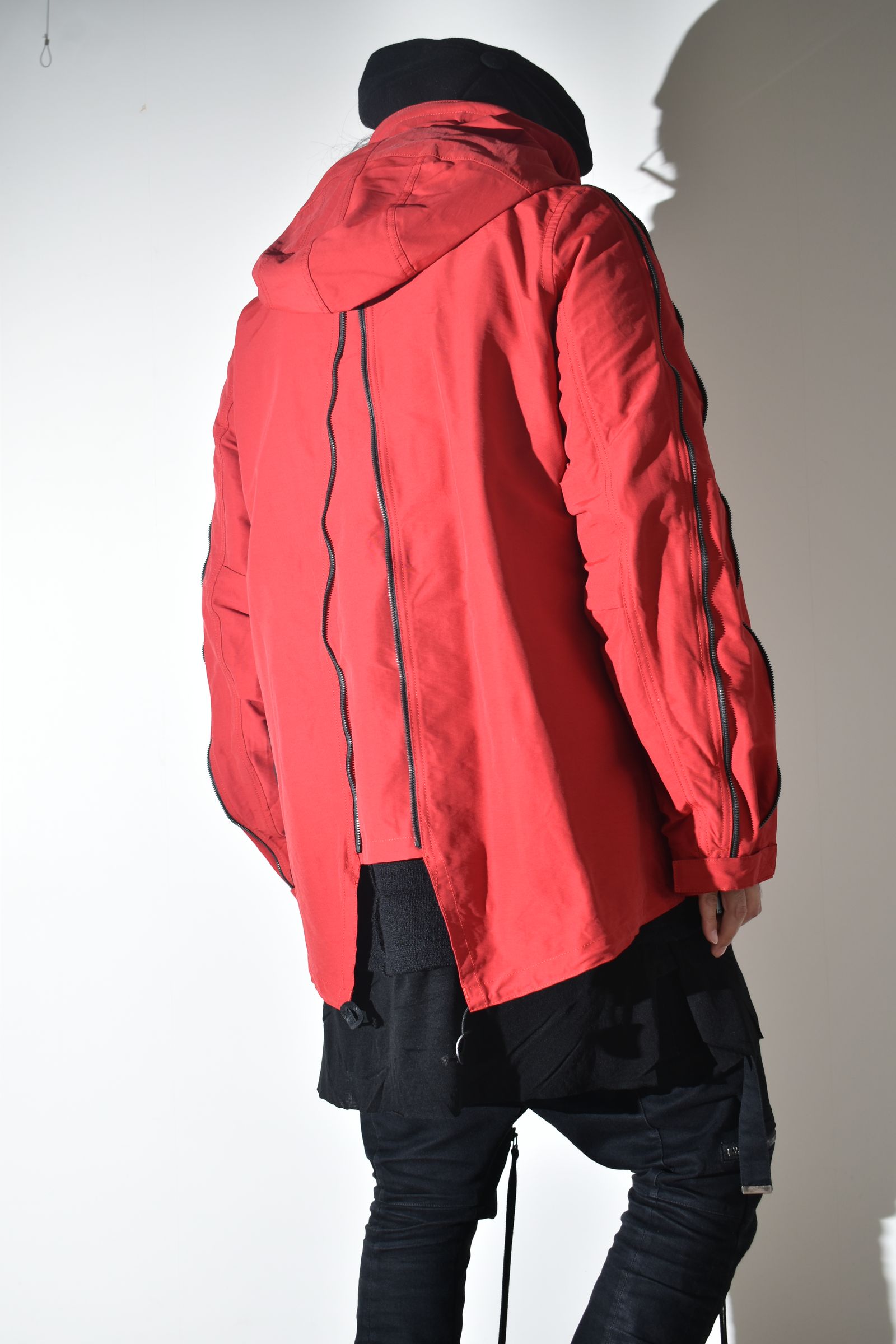 Multi Zip Short Mods Coat"Red" / マルチジップショートモッズコート"レッド"