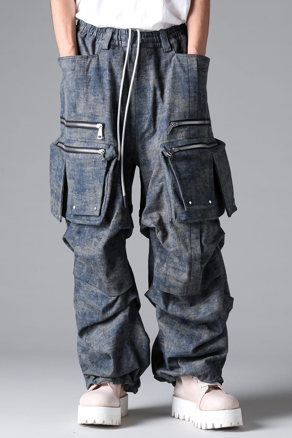 《2026SS先行予約》Blended Shades Denim Cargo Tuck Wide Pants"D.verdigris / L.verdigris /Steel Blue"/ ブレンデッドシェイドデニムカーゴタックワイドパンツ"ダークベルディグリ/ライトベルディグリ/スティールブルー"