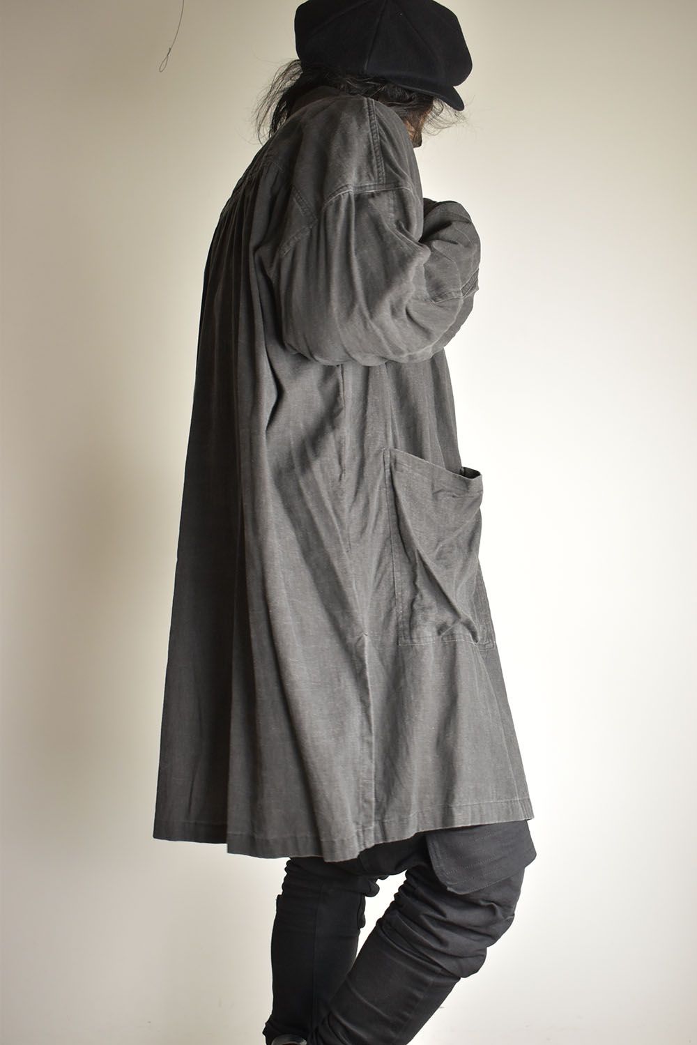 Pigmented Viera Shop Coat"Charcoal" / 顔料刷りビエラショップコート"チャコール"