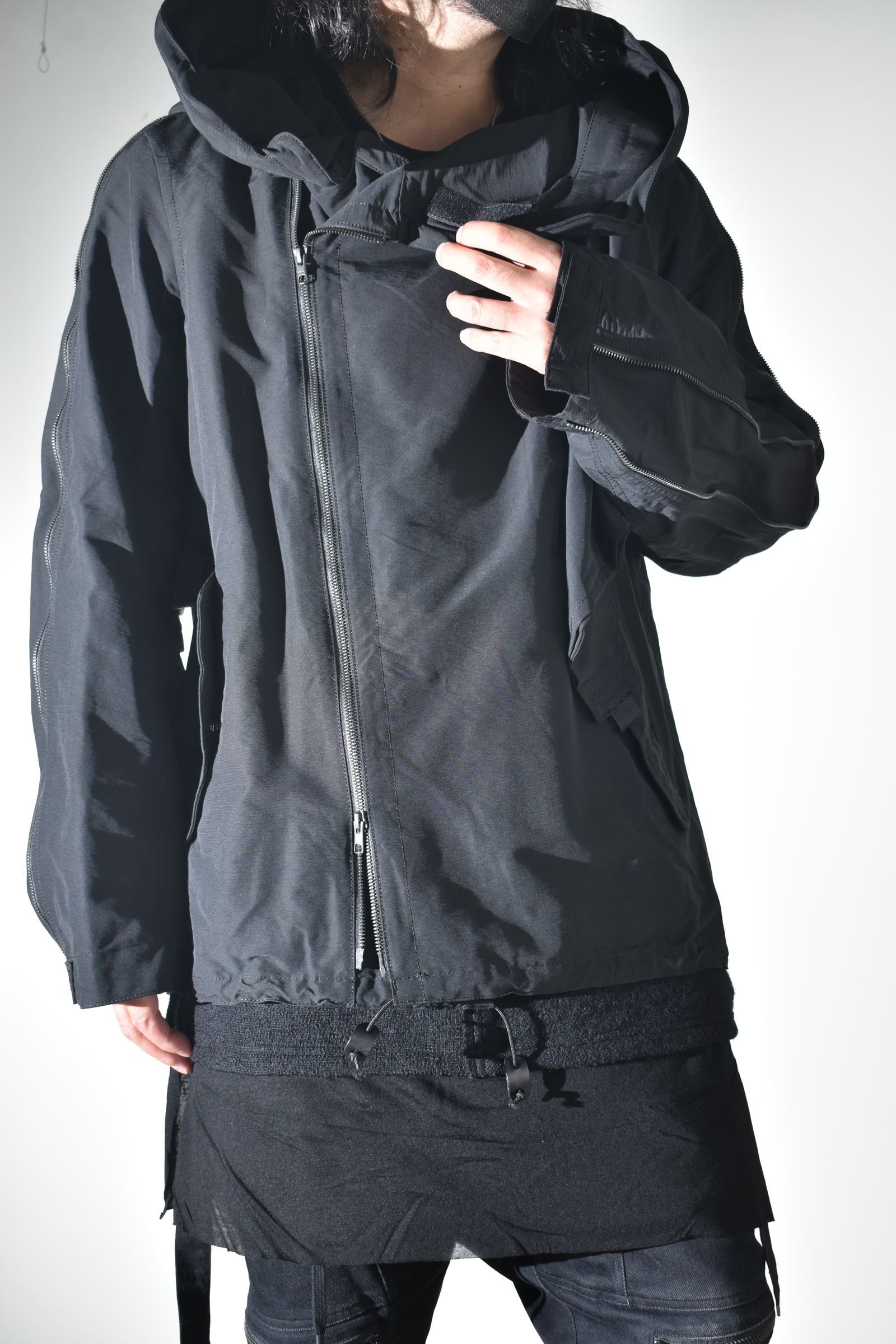 Multi Zip Short Mods Coat"Black" / マルチジップショートモッズコート"ブラック"