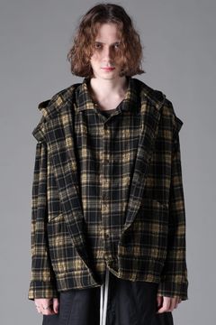 《2026AW先行予約》Layered Plaid Patterned Shirts"Black × Yellow" / レイヤードプレイドパターンシャツ"ブラック × イエロー"