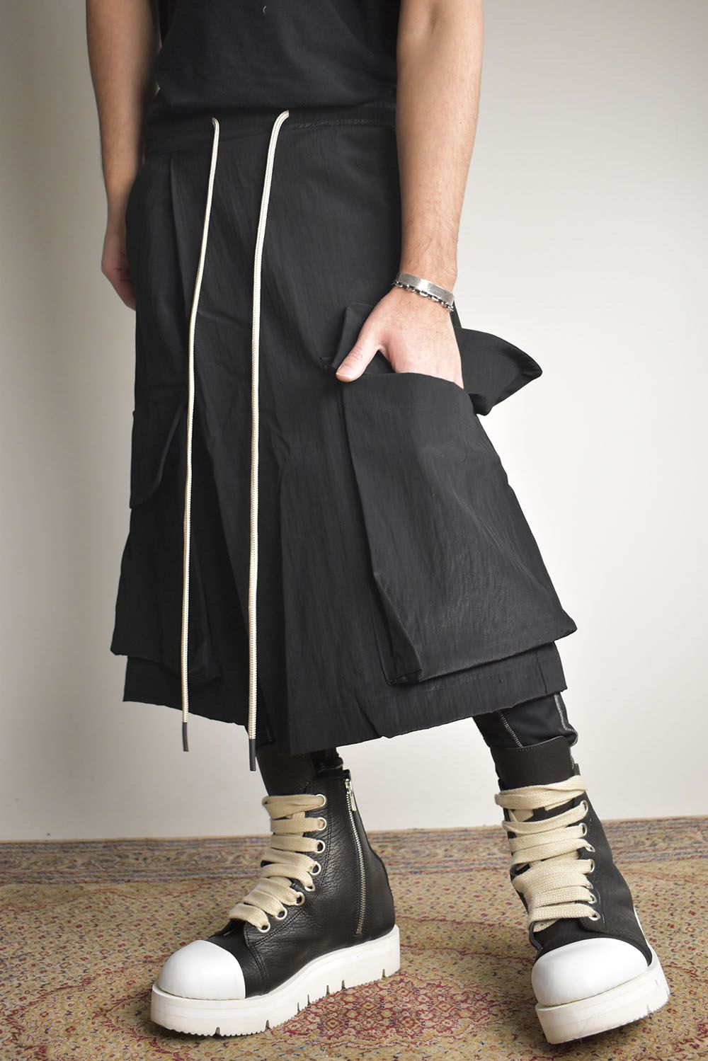 Skirt Shorts"Black / Cream" /スカートショーツ"ブラック/クリーム"