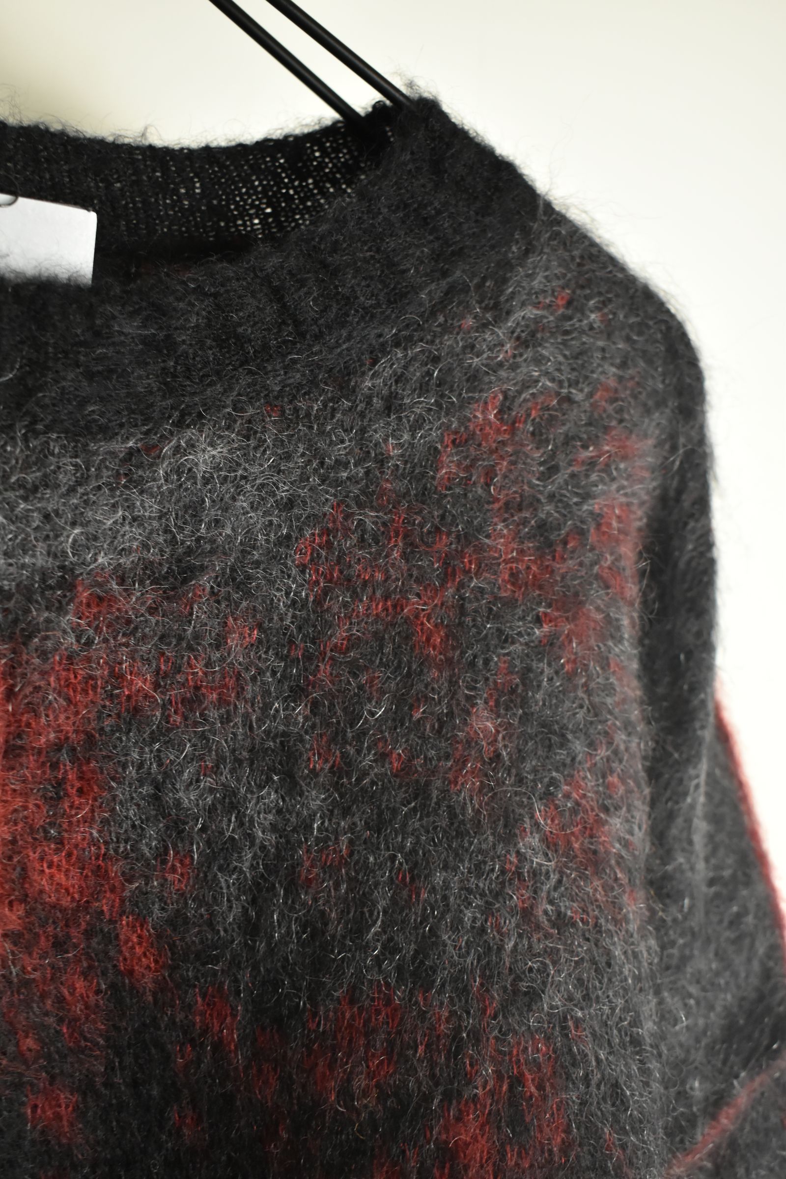 Gradation Mohair Knit Pullover"Black-Red" / グラデーションモヘアニットプルオーバー"ブラックレッド"