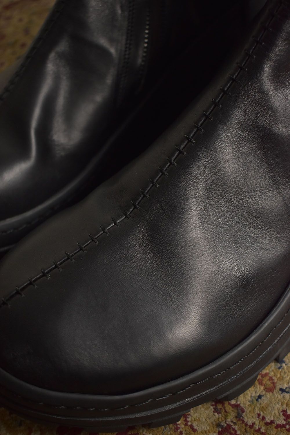 Over Lock Side Zip Boots_Maryam Horse Front "Black" / オーバーロックサイドジップブーツ マリアムホースフロント"ブラック"