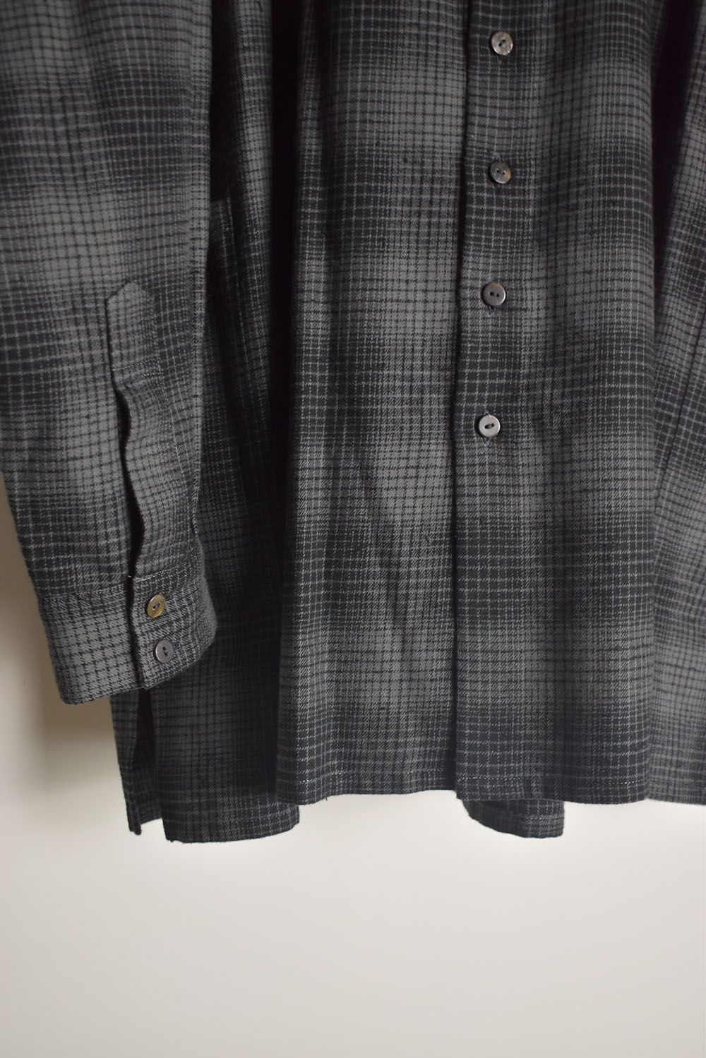 Over Sized Check Shirts"Grey" / オーバーサイズドチェックシャツ"グレー"