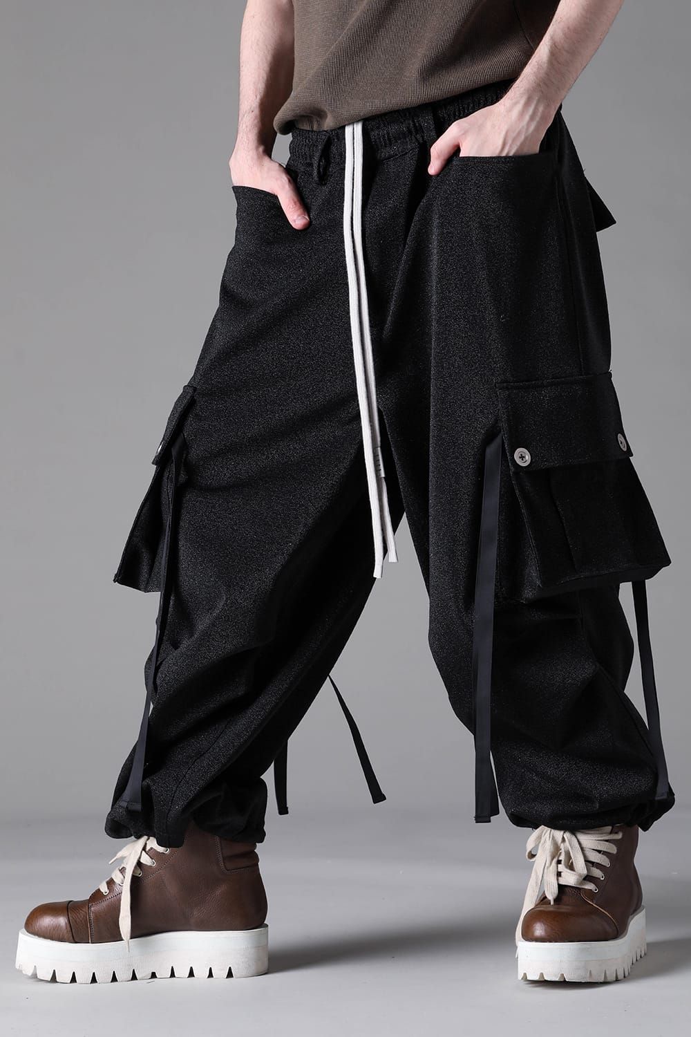 《2026AW先行予約》Lurex Extra Wide Pants"Black" / ルレックス エクストラワイドパンツ"ブラック"