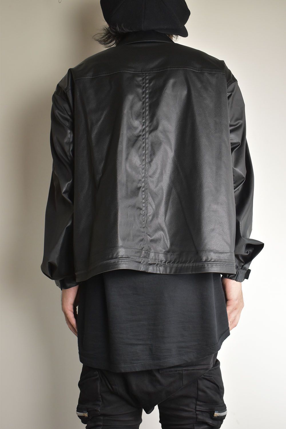 Fake Fake Leather Flight Jacket"Black"/フェイクフェイクレザーフライトジャケット"ブラック"