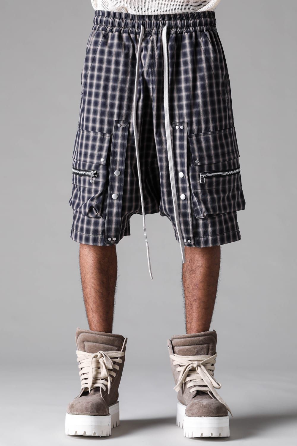 《2027SS先行予約》Plaid Cargo Shorts"Black Plaid / Brown Plaid" / プレイドカーゴショーツ"ブラックプレイド / ブラウンプレイド"