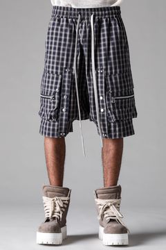 《2027SS先行予約》Plaid Cargo Shorts"Black Plaid / Brown Plaid" / プレイドカーゴショーツ"ブラックプレイド / ブラウンプレイド"
