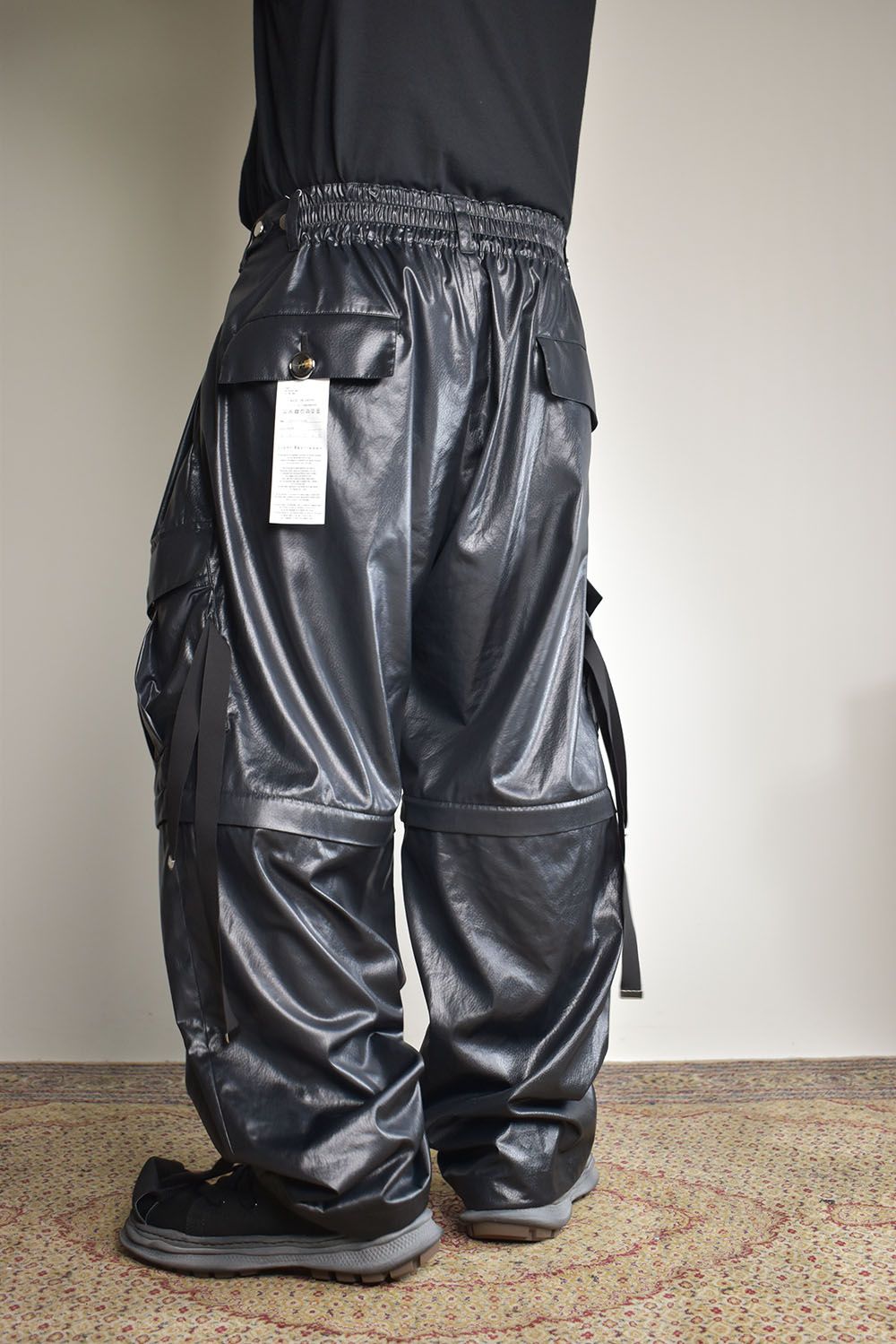 Fake Fake Leather Detachable Cargo Pants"Black"/フェイクフェイクレザーデタッチャブルカーゴパンツ"ブラック"