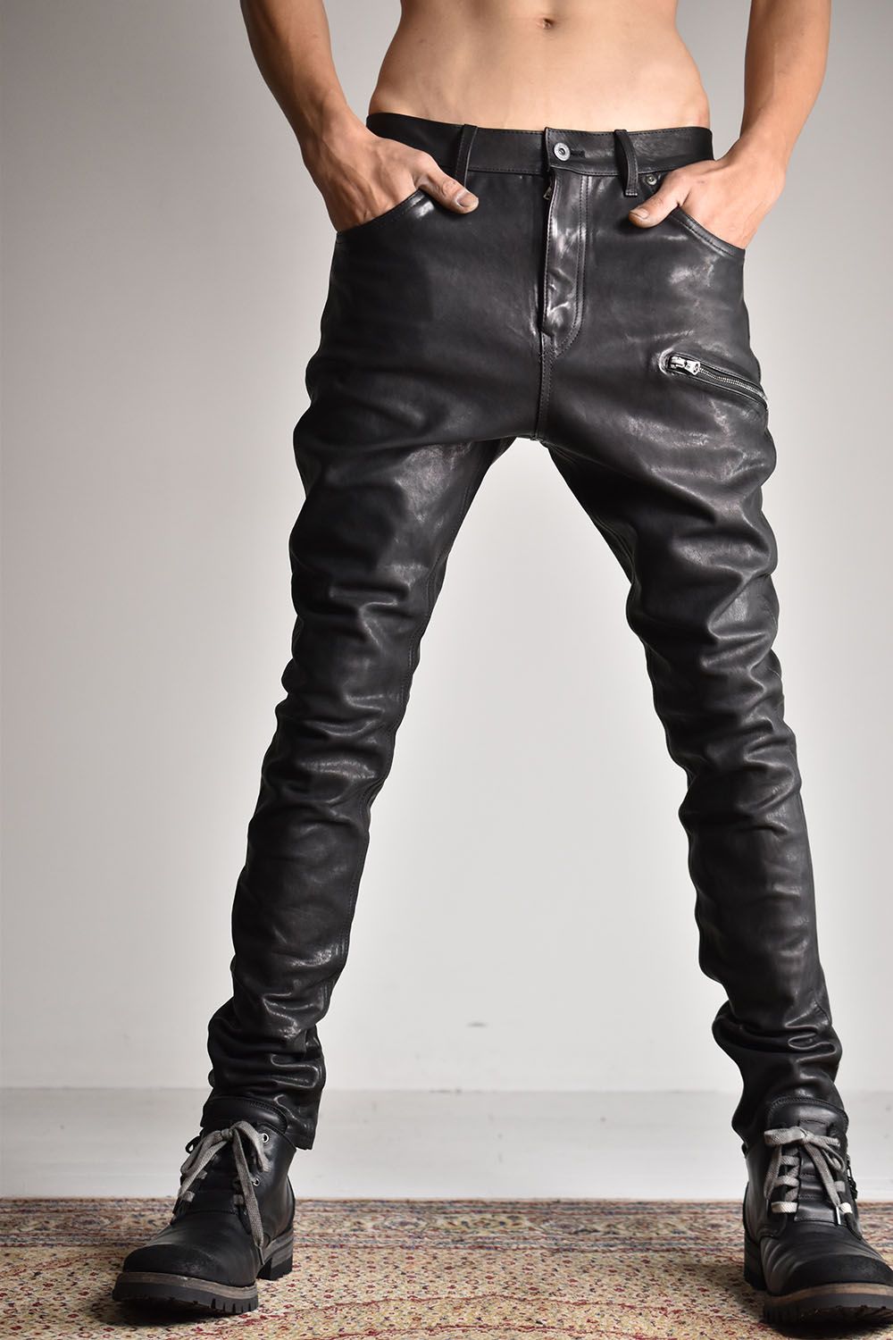 MARYAM  Kip Garment Dye Leather Pants"Black"/マリアムキップ製品染レザーパンツ"ブラック"