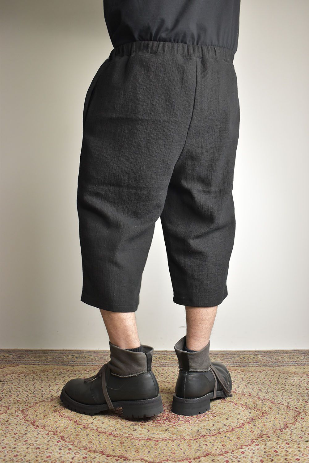 Linen Cotton Easy Wide Pants"Black" / リネンコットンイージーワイドパンツ"ブラック"