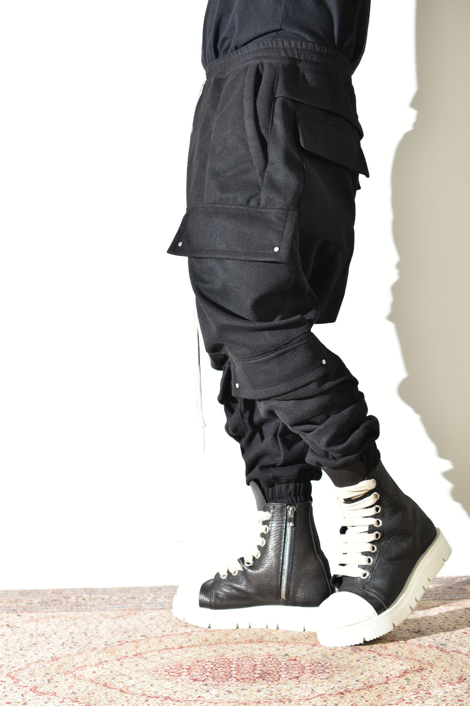 Knit Jersey Military Sarrouel Easy Pants"Black" / ニットジャージーミリタリーサルエルイージーパンツ"ブラック"