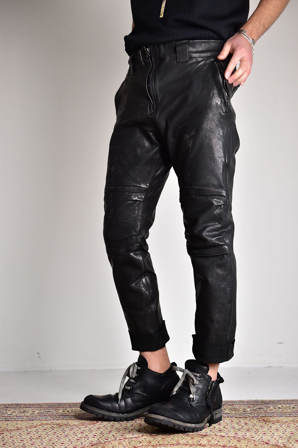 ISAMU KATAYAMA BACKLASH - Maryam Itary Kip Garment Dye Leather  Pants