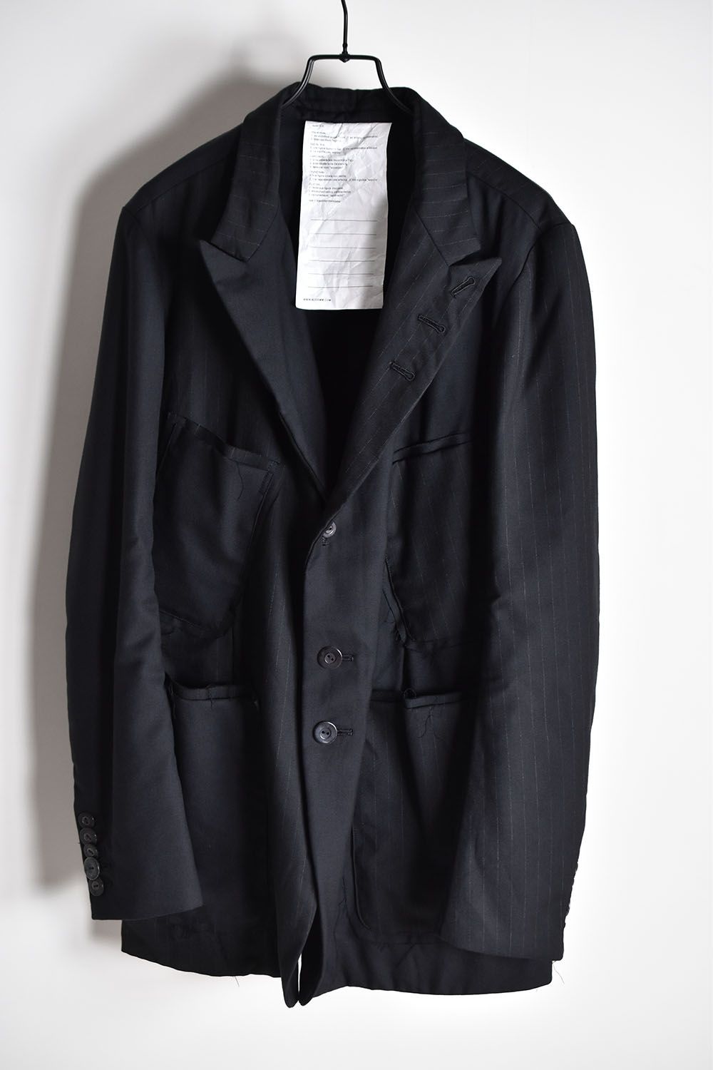 Patched  Jacket W Half Vest"Black"/パッチドジャケット ダブルハーフベスト"ブラック"
