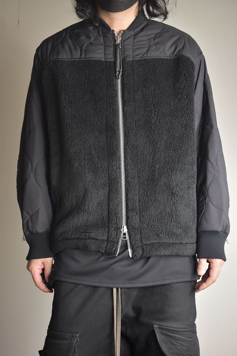 Combination Zip Boa Jersey"Black" / コンビネーションジップボアジャージー"ブラック"