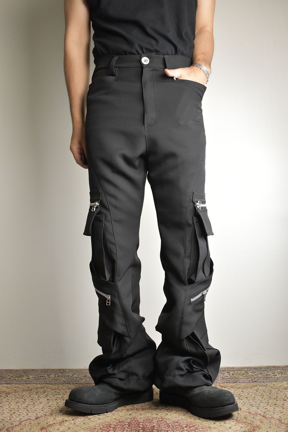 Cargo Flare Baggy Pants"Black" / カーゴフレアバギーパンツ"ブラック"