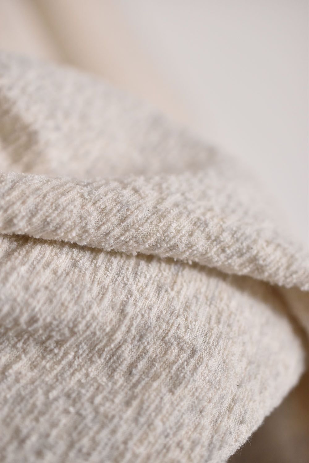 Cotton Random Pile Cut&Swen Long Sleeve"Beige"/コットンランダムパイルカットソーロングスリーブ"ベージュ"