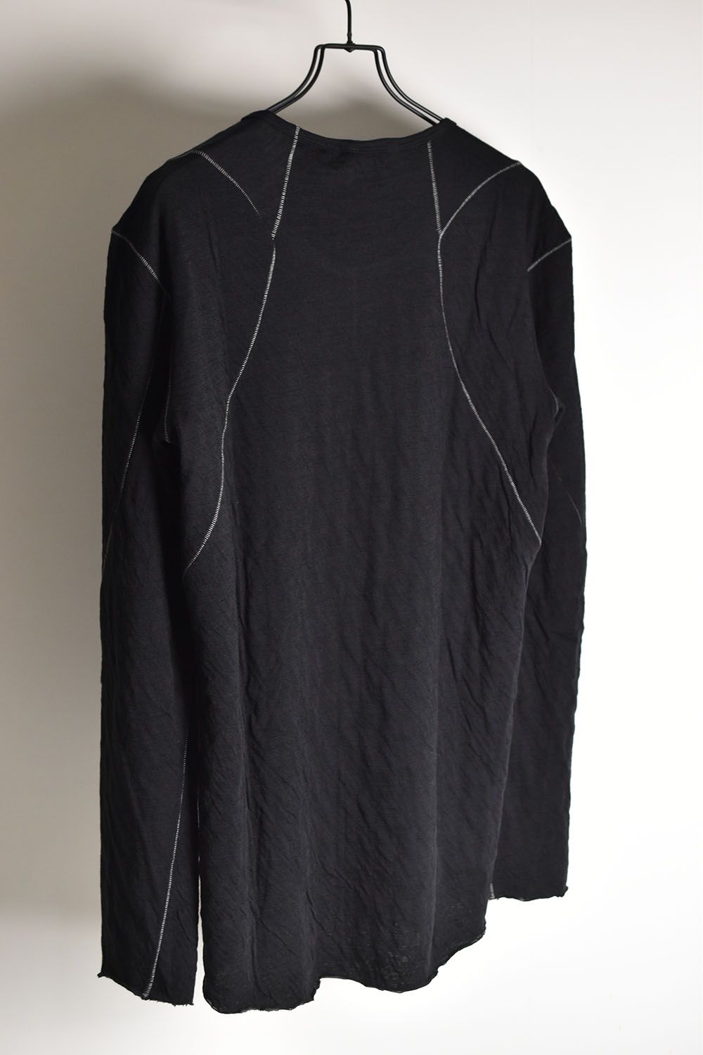 Wool×Cotton Double Face Long Sleeve Tee"Black"/ウール×コットンダブルフェイスロングスリーブTシャツ"ブラック"