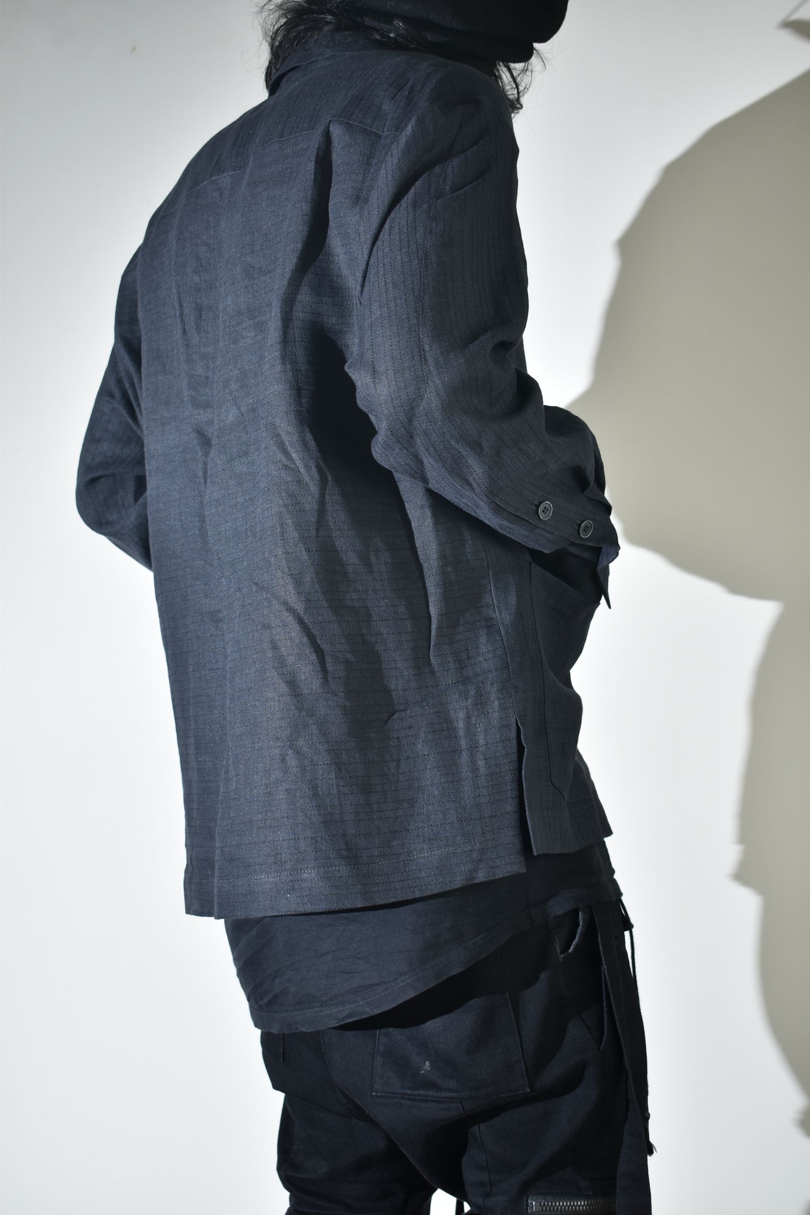 Linen Silk Shirts Jacket"Tuxedo" / リネンシルクシャツジャケット"タキシード"