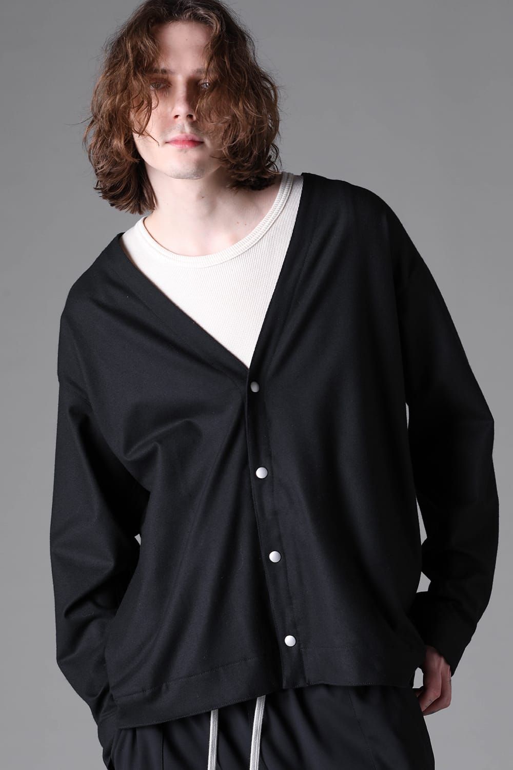 《2026AW先行予約》Cardigan Shirts"Black / L.Grey" / カーディガンシャツ"ブラック/ライトグレー"