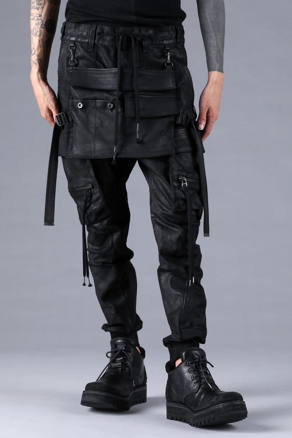 Product Coating Bag Attached Cargo Jogging Pants"Black" / 製品コーティングバッグアタッチドカーゴジョグパンツ"ブラック"