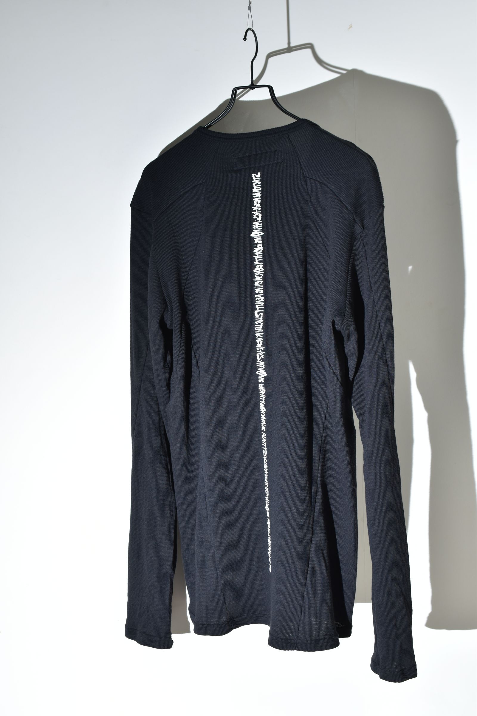 Back Printed Waffle Jersey Long  Sleeve Tee"Black" バックプリントワッフルジャージーロングスリーブTee"ブラック"