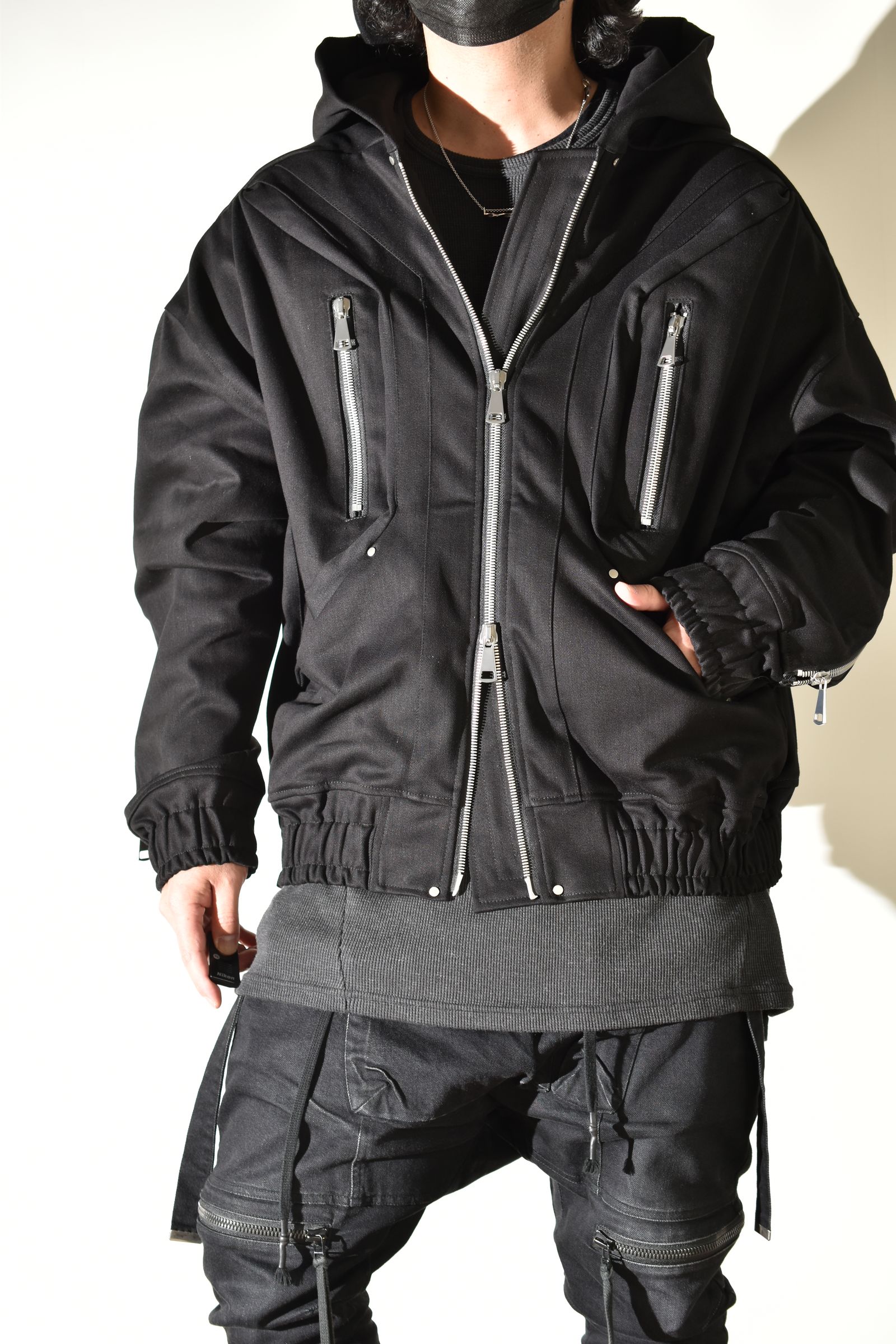 Denim Zip Hoodie Blouson"Black" / デニムジップフーディブルゾン"ブラック"