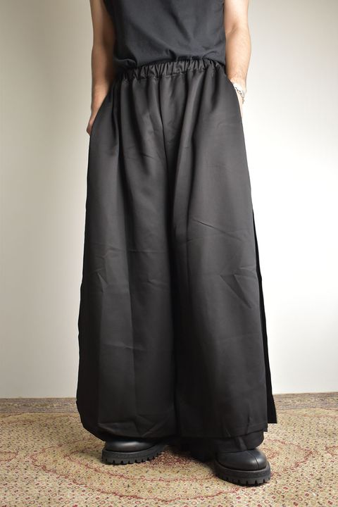 Layerd Slit Hakama Pants"Black" / レイヤードスリット袴パンツ"ブラック"