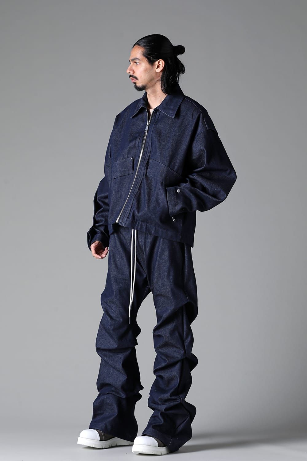 《2025AW先行予約》Tuck Sleeve Jcaket"Black / Navy" /タックスリーブジャケット"ブラック/ネイビー"