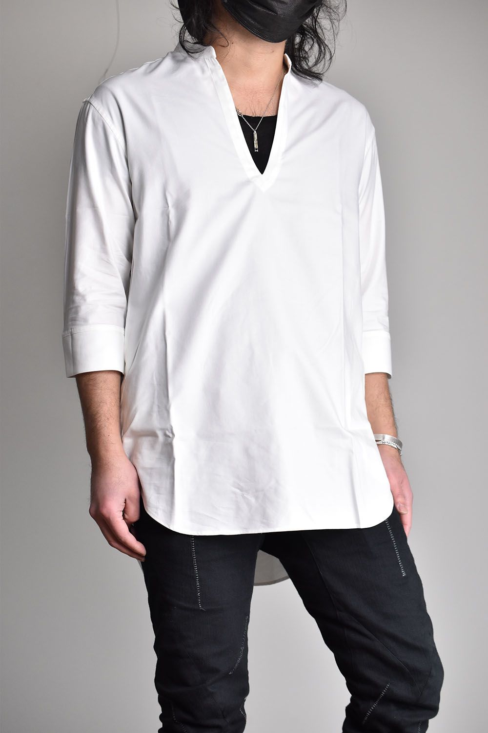 Cotton Rayon Sapphire Cool Skipper Shirts"White"/コットンレーヨンサファイアクールスキッパーシャツ"ホワイト"
