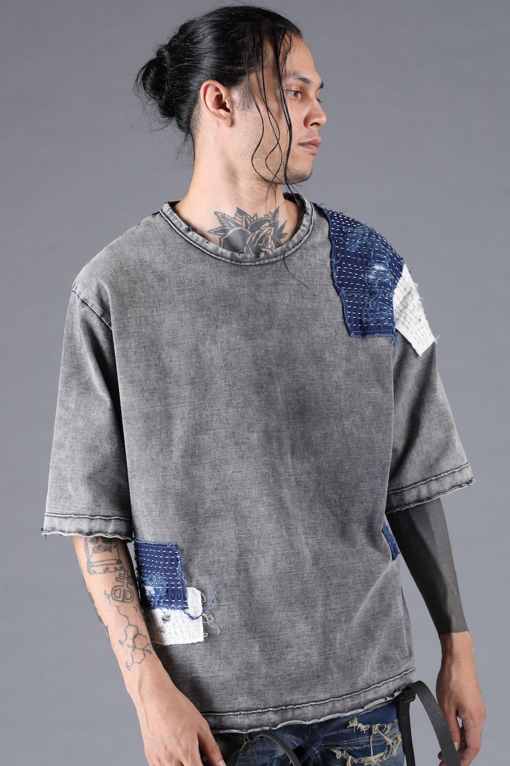 Damage  Patch Tee"Charcoal" / ダメージパッチTシャツ"チャコール"