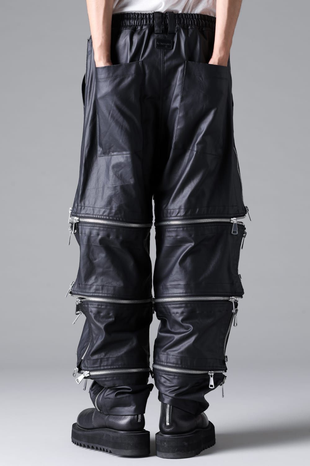《2026SS先行予約》Matte Coating Zip Wide Pants"Black" / マットコーティングジップワイドパンツ"ブラック"