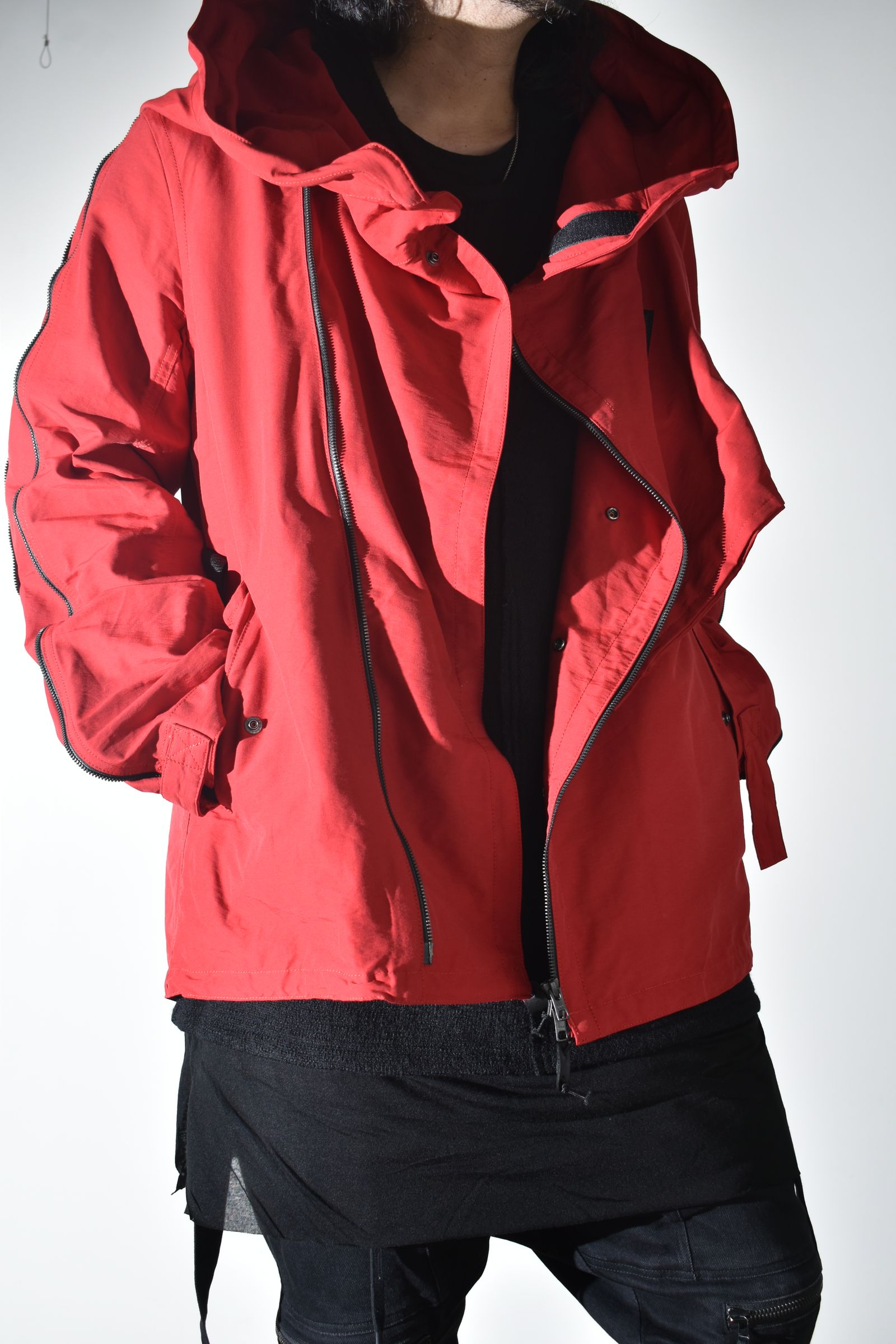 Multi Zip Short Mods Coat"Red" / マルチジップショートモッズコート"レッド"