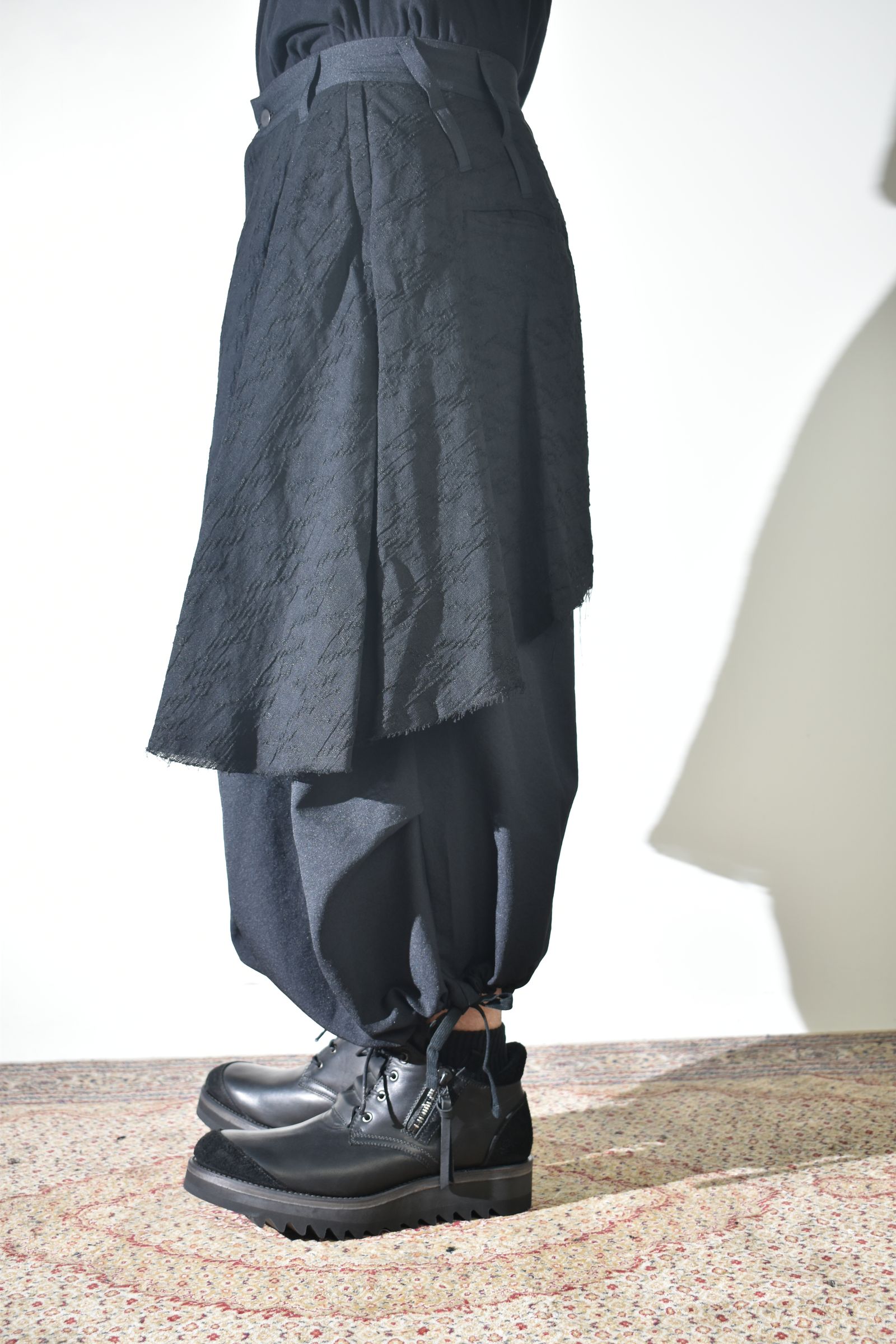 Layerd Wide Sarrouel"Black" /  レイヤードワイドサルエル"ブラック"
