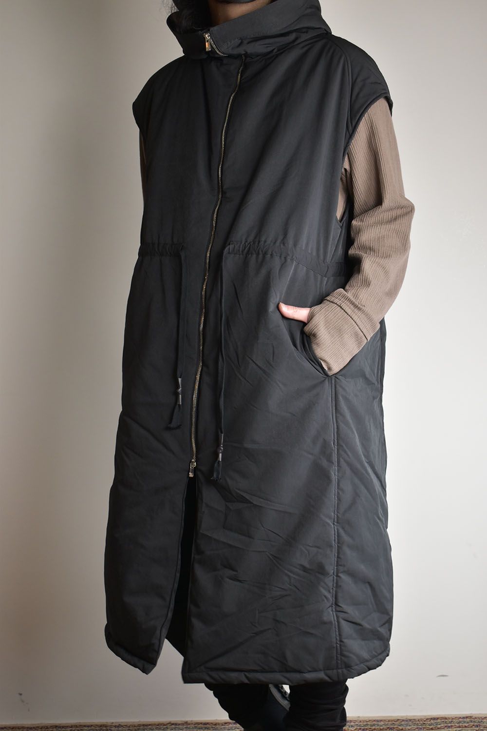 Chill Buster Sleeve Less Long Parka"Black"/チルバスタースリーブレスロングパーカー"ブラック"