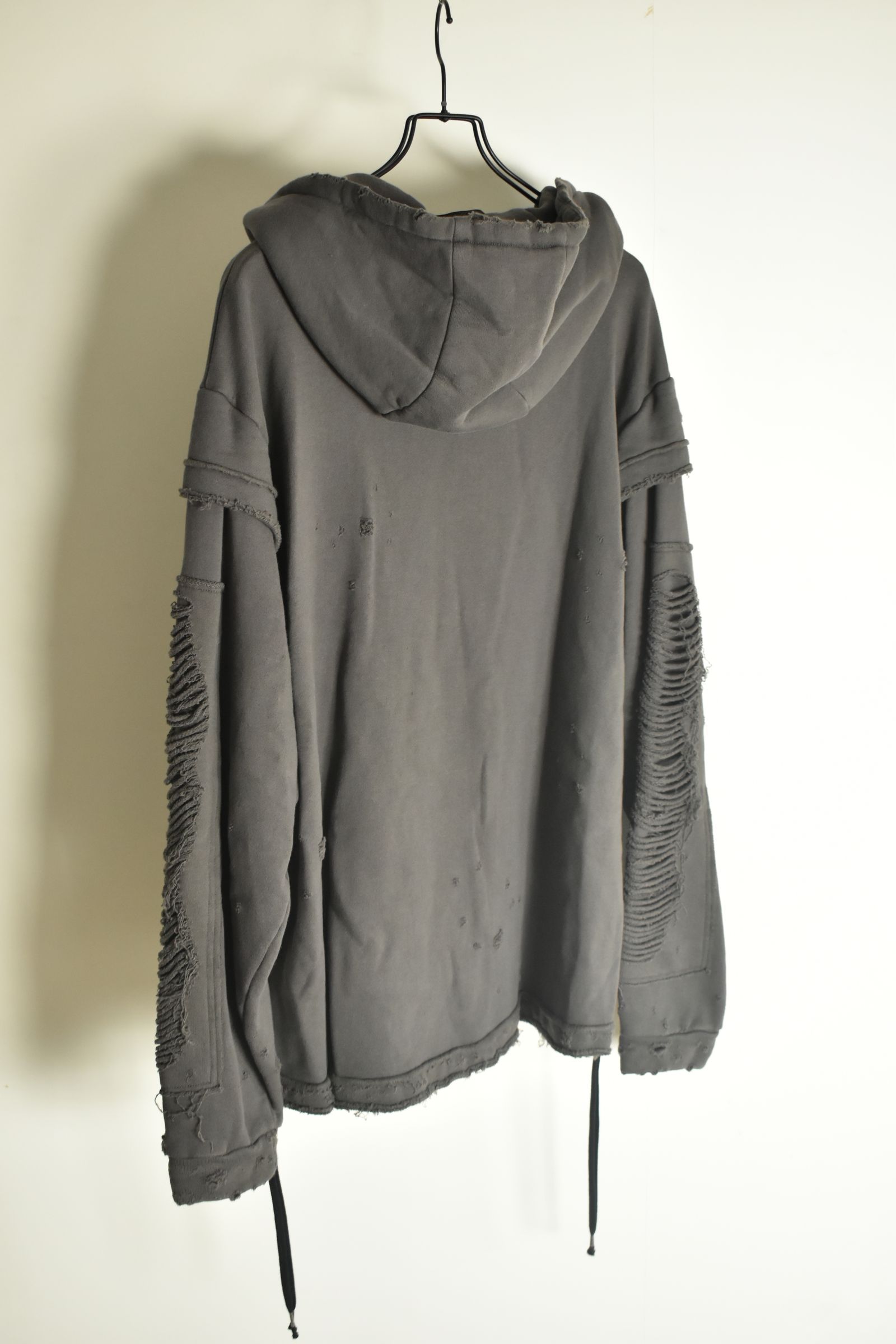 Untwisted Yarn Fleece Shotgun Zip-Up Hoodie"Charcoal" / 無撚糸裏毛ショットガンジップアップフーディー"チャコール"