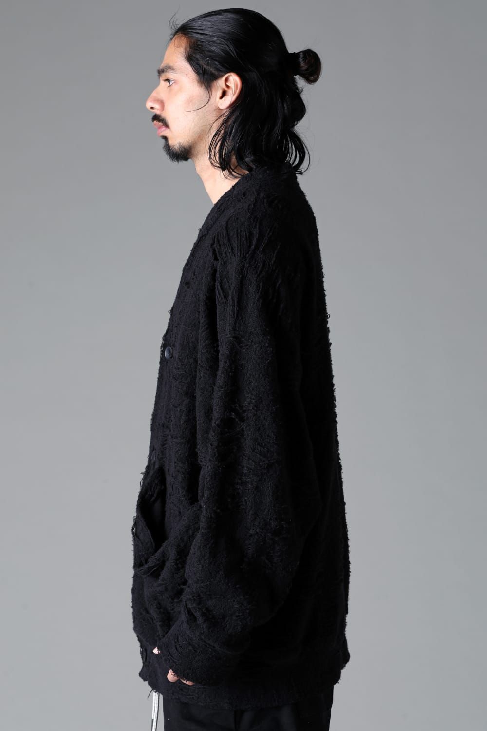 《2025AW先行予約》Damage Pile Jumbo Cardigan"Black" / ダメージパイル ジャンボカーディガン"ブラック"