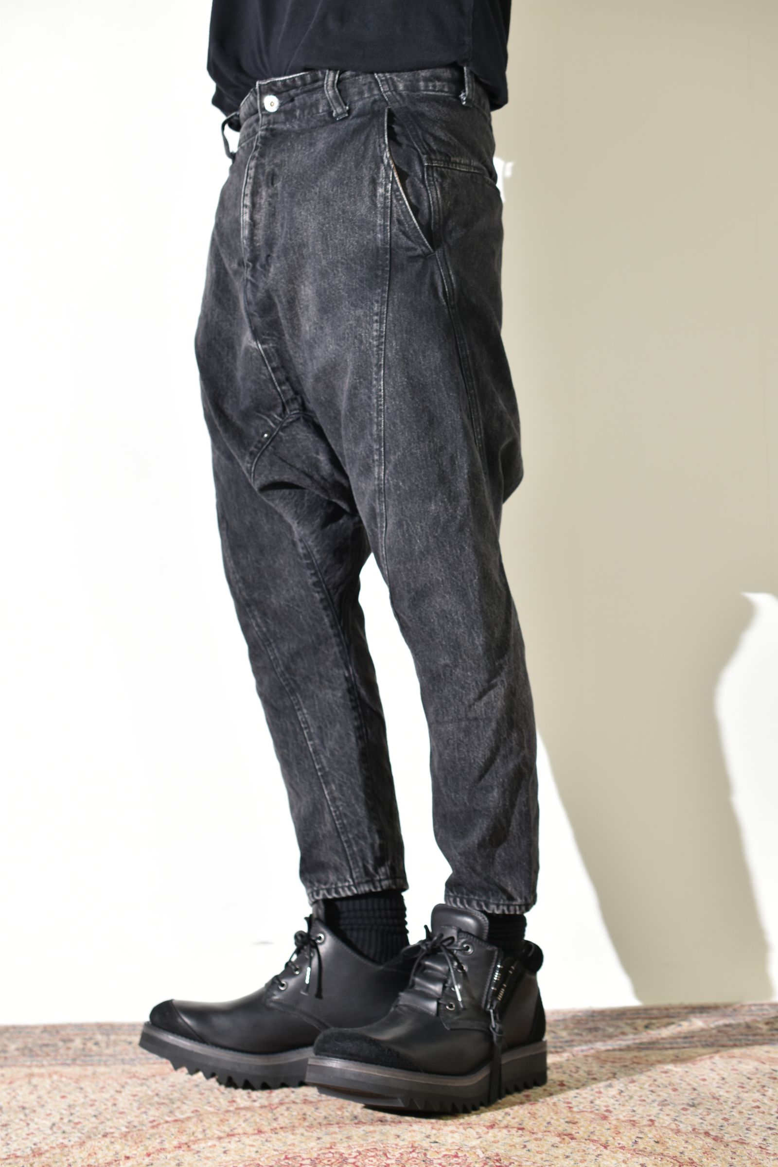 Sarrouel Denim Pants "Mist Bleach Black" / サルエルデニムパンツ "ミストブリーチブラック"