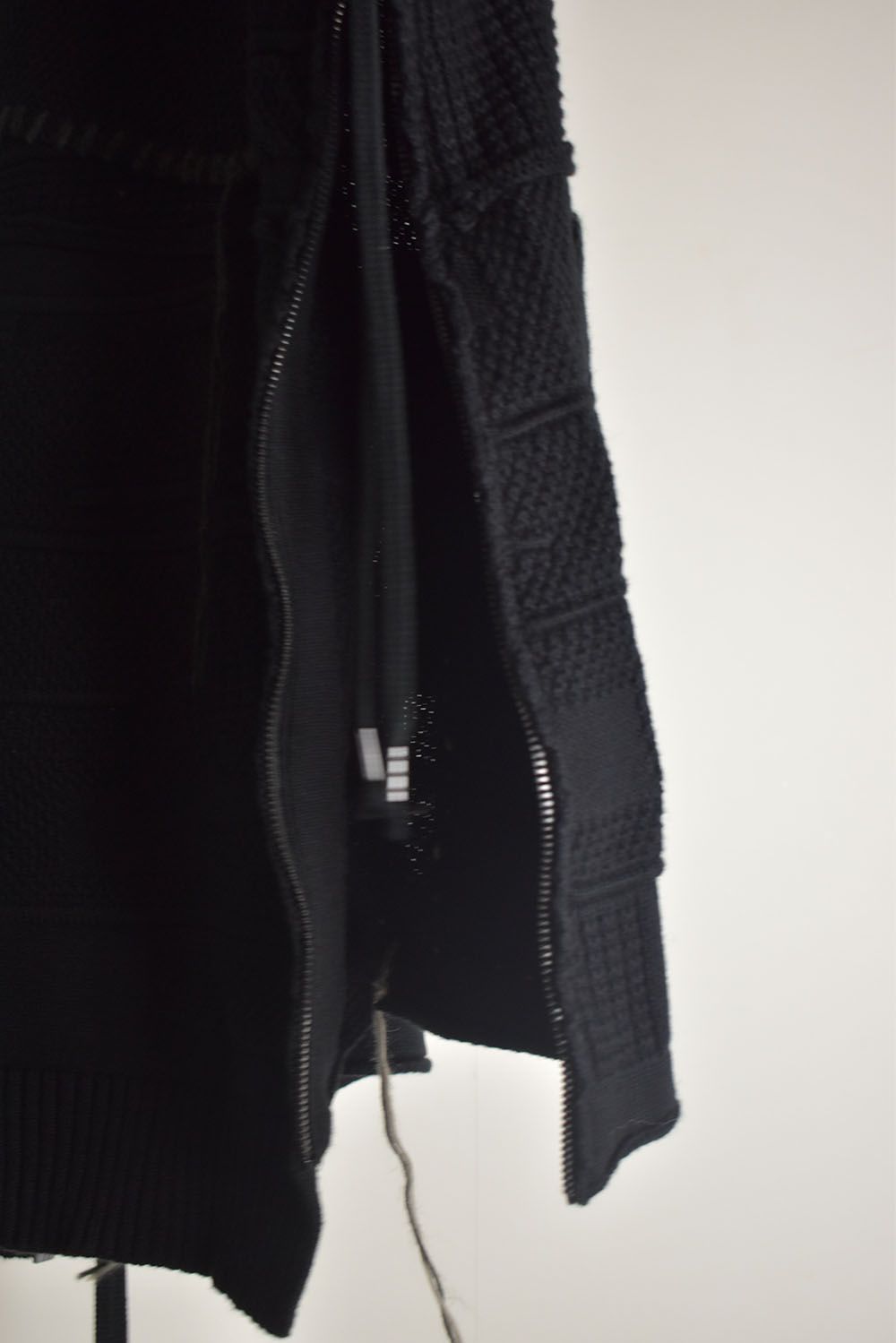 Cotton Cashmere Crust Patch Knit Pullover "Black" / コットンカシミヤクラストパッチニットプルオーバー"ブラック"
