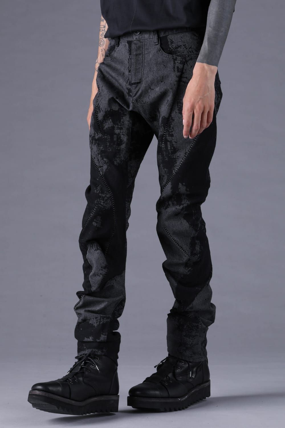 《2027SS先行予約分》Brushed-Coated Twist Curve Pants"Black" / ブラッシュコーティングツイストカーブパンツ"ブラック"