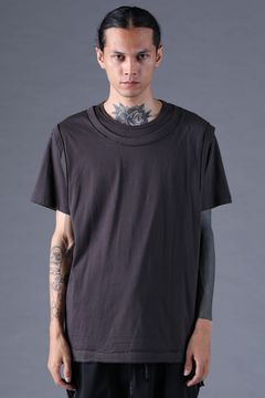 《2027SS先行予約分》30/- Cotton Layered S/S T-Shirt "Black" / Grey / Charcoal" / 30/-天竺レイヤードS/STシャツ "ブラック/グレー/チャコール"