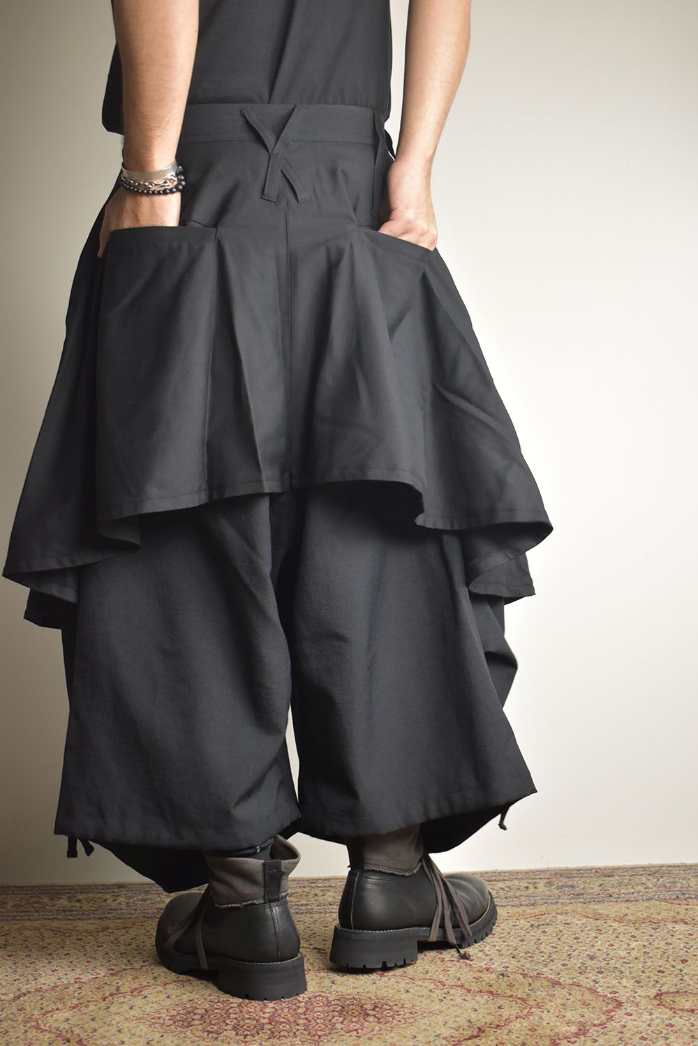 Layerd Super Wide Sarouel"Black" / レイヤードスーパーワイドサルエル"ブラック"