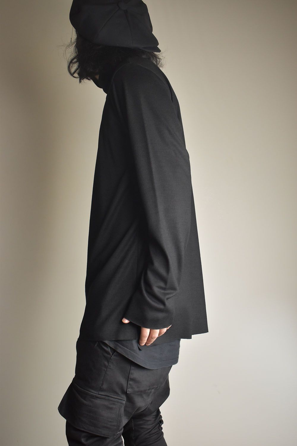 High Neck  Long Pullover "Black" / ハイネックロングプルオーバー"ブラック"