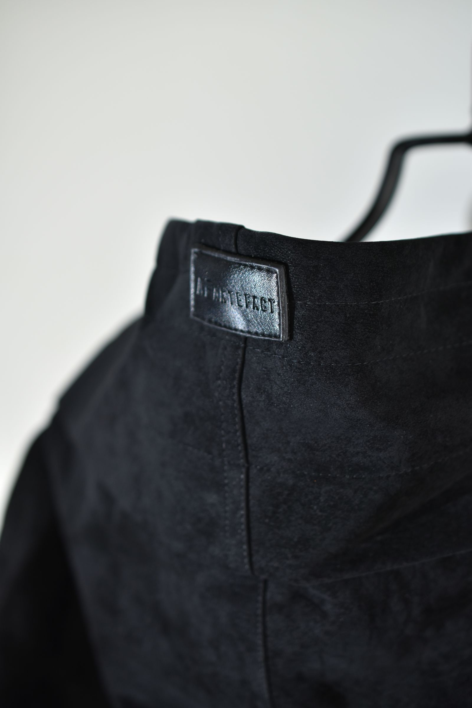 Vegan Suede Leather Hoodie Blouson"Black" / ヴィーガンスウェードレザーフーディブルゾン "ブラック"