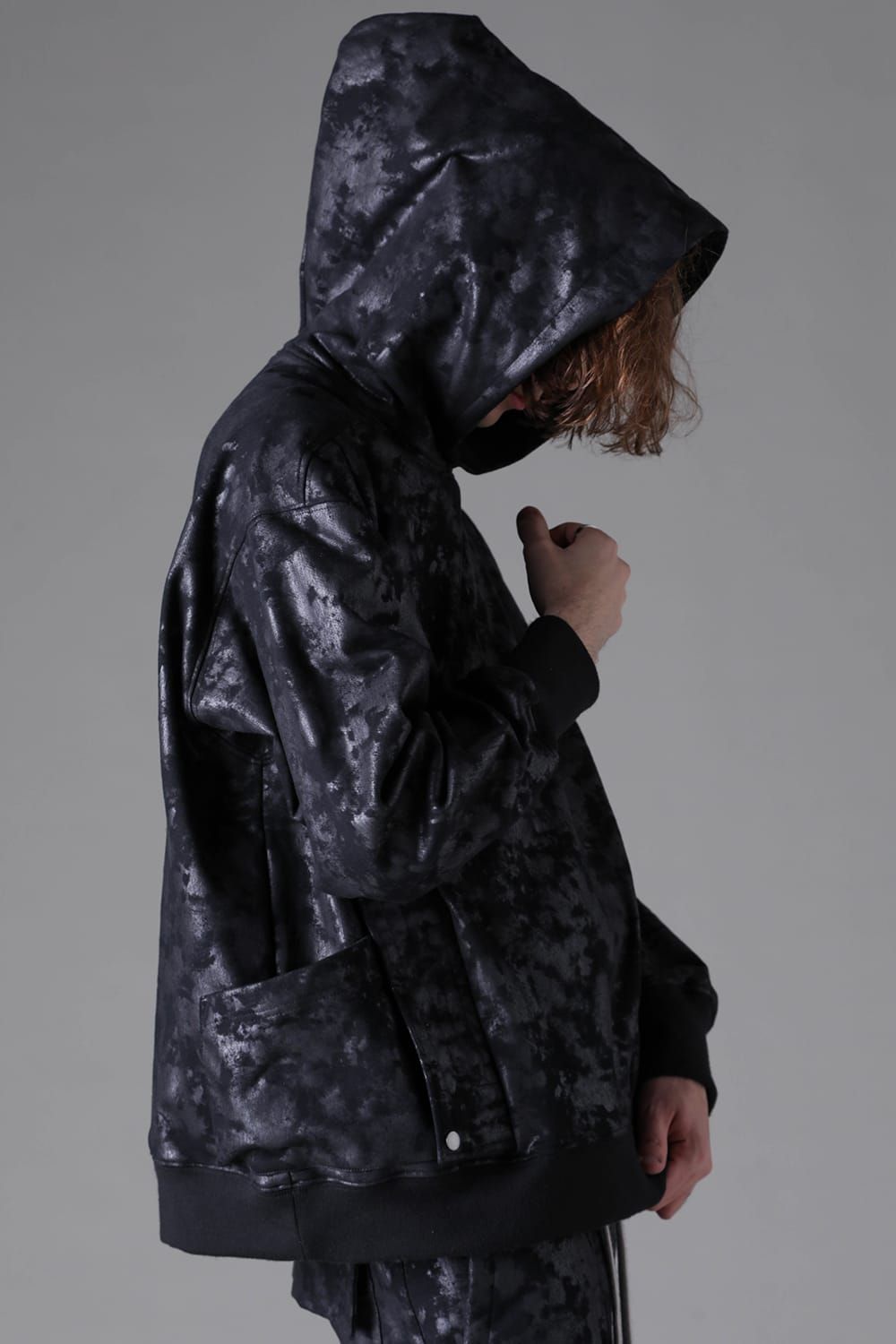 《2026AW先行予約》Sweat Cargo Hoodie Pullover"Black / L.Grey" / スウェットカーゴフーディプルオーバー"ブラック/ライトグレー"